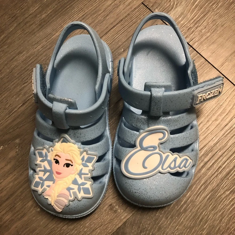 Disney Elsa Light Blue Kids Sandals Toddler size 8